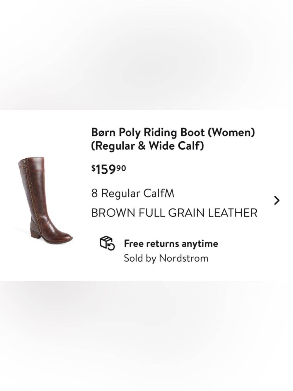 🐎 Born Dark Brown Leather Mid-Calf Zip Heeled Boots Poly Riding size 8